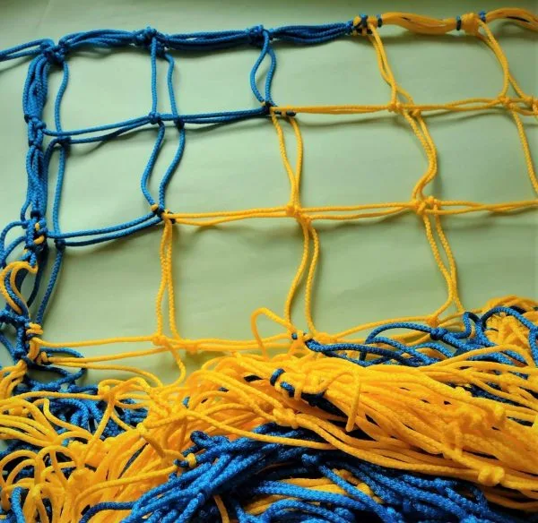 Футбольна сітка для воріт жовто-синя