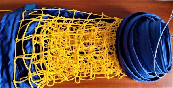 Сітка для пляжного волейболу СТАНДАРТ ПРОФІ з тросом, синьо-жовта