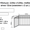 Сітка футбольна 2,04м*5,04м,  шнур д-3,5мм, вічко 12см, глибина 1,08м, біла, жовто-синя - Зображення 4